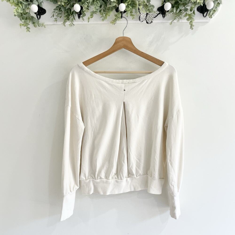 Cuyana White Scoop Neck Baggy Long Sleeve Shirt Sz M 11-5286 6 - Picture 5 of 5